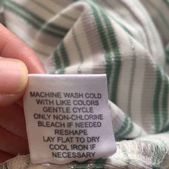 ellie white/green sleeveless striped tank top size L - Picture 10 of 11